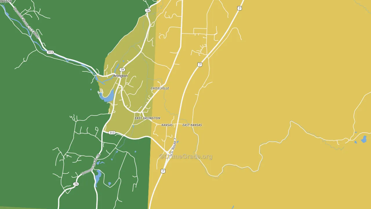 East Arlington, VT Map of Assault Rates
