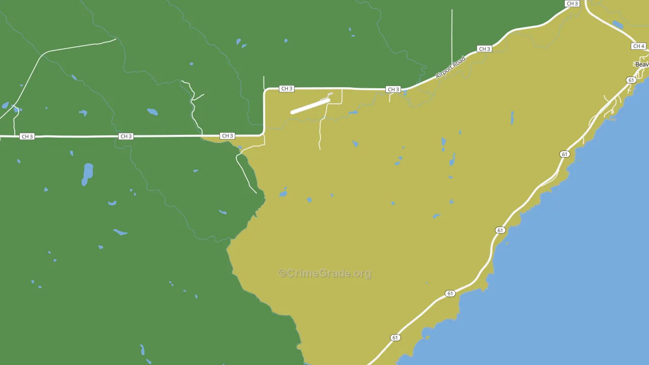 East Beaver Bay, MN Map of Assault Rates