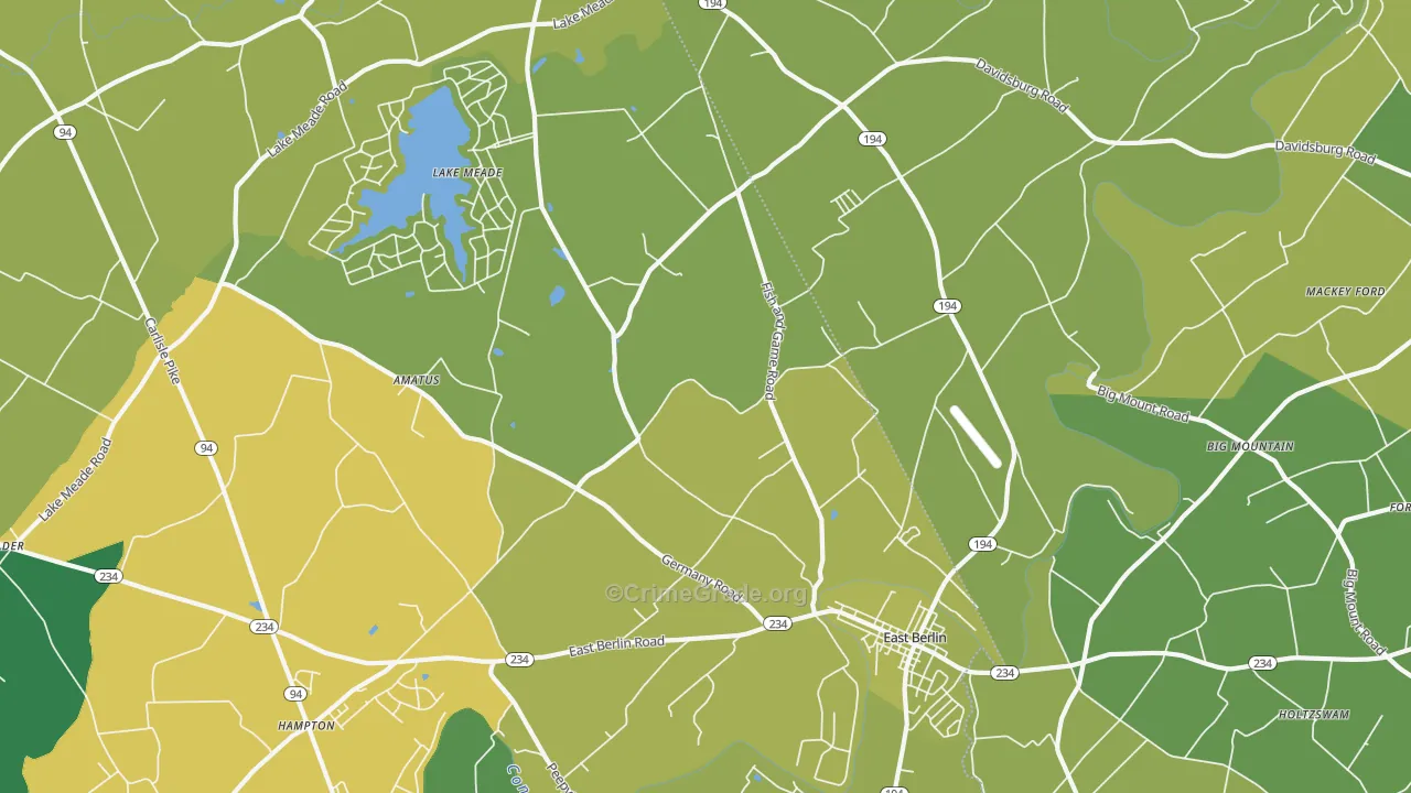 East Berlin, PA Map of Assault Rates