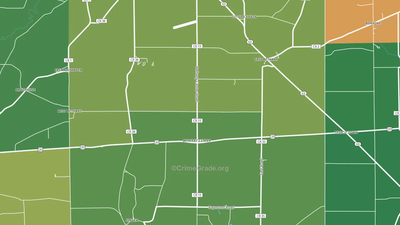 East Bethany, NY Map of Assault Rates