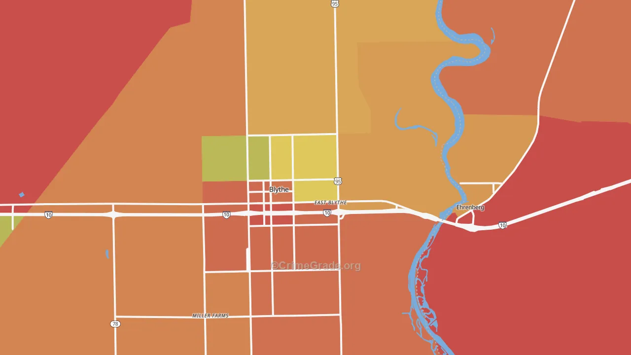 East Blythe, CA Map of Assault Rates