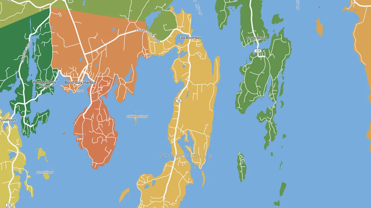 East Boothbay, ME Map of Assault Rates