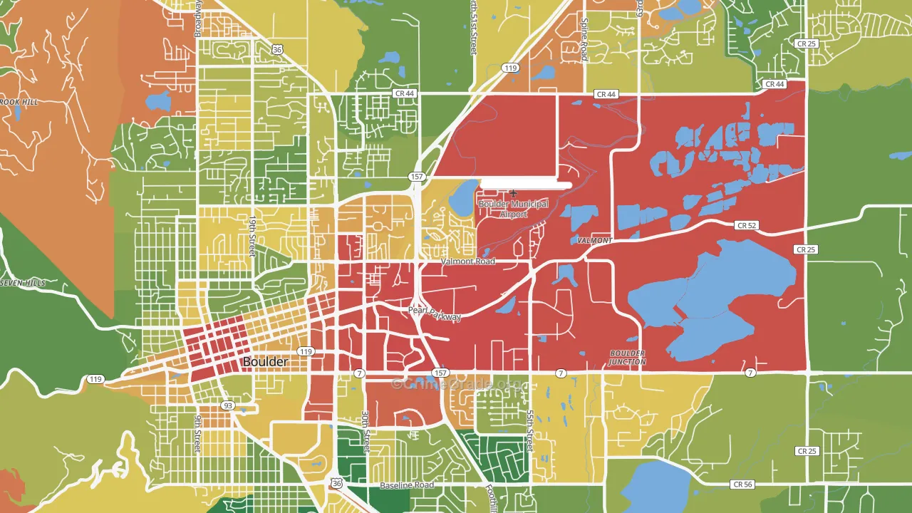 East Boulder, Boulder, CO Map of Assault Rates
