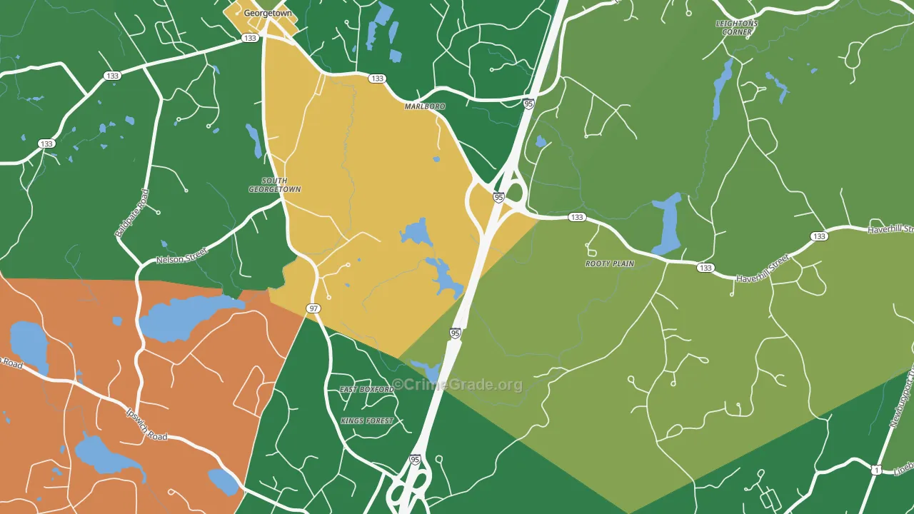 East Boxford, MA Map of Assault Rates