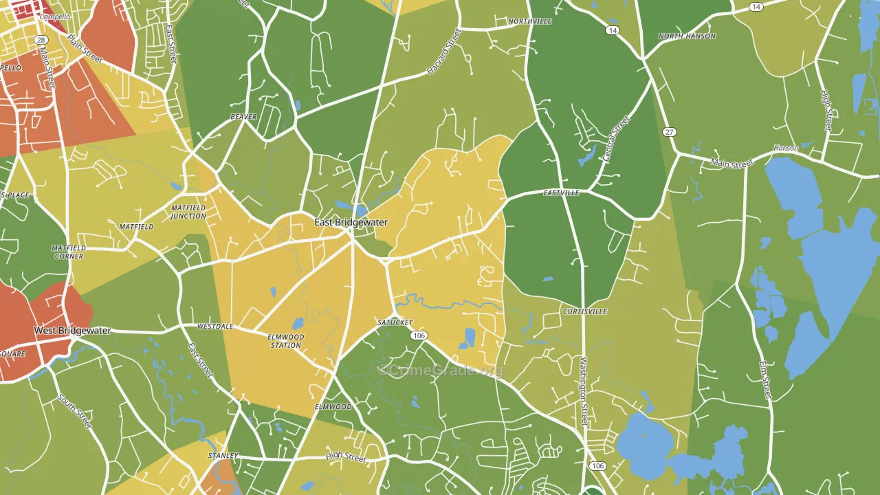 East Bridgewater, MA Map of Assault Rates