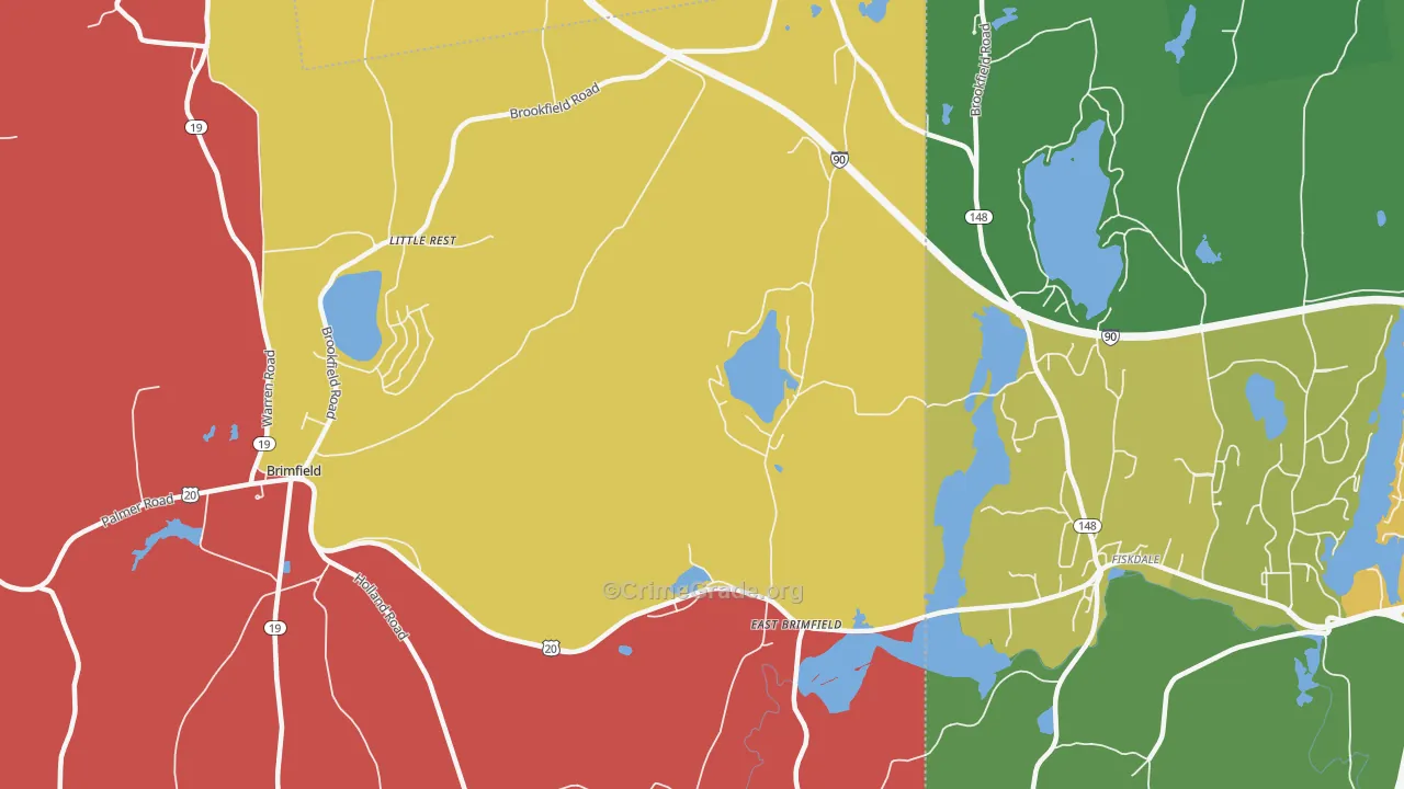 East Brimfield, MA Map of Assault Rates