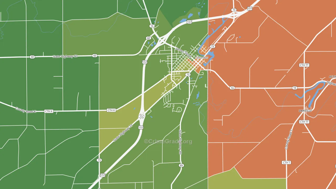 East Bristol, WI Map of Assault Rates