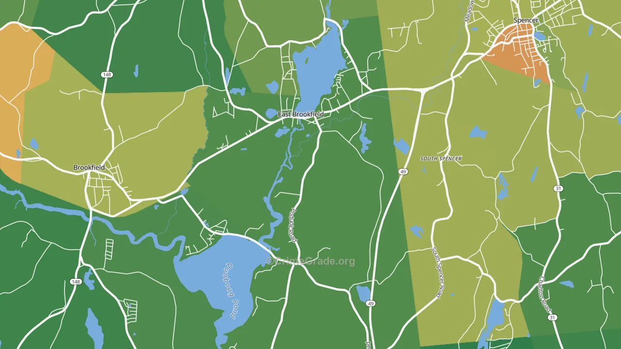 East Brookfield, MA Map of Assault Rates