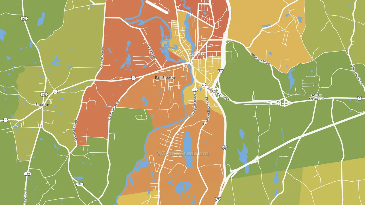 East Brooklyn, CT Map of Assault Rates