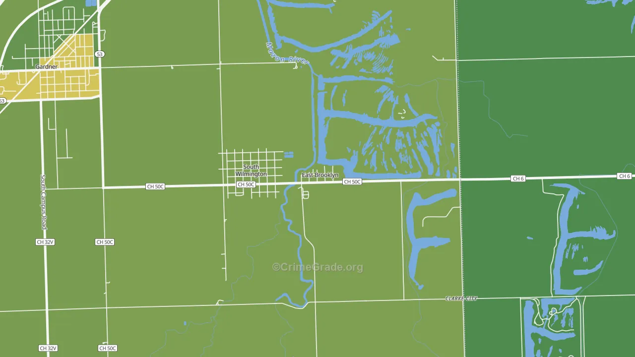 East Brooklyn, IL Map of Assault Rates