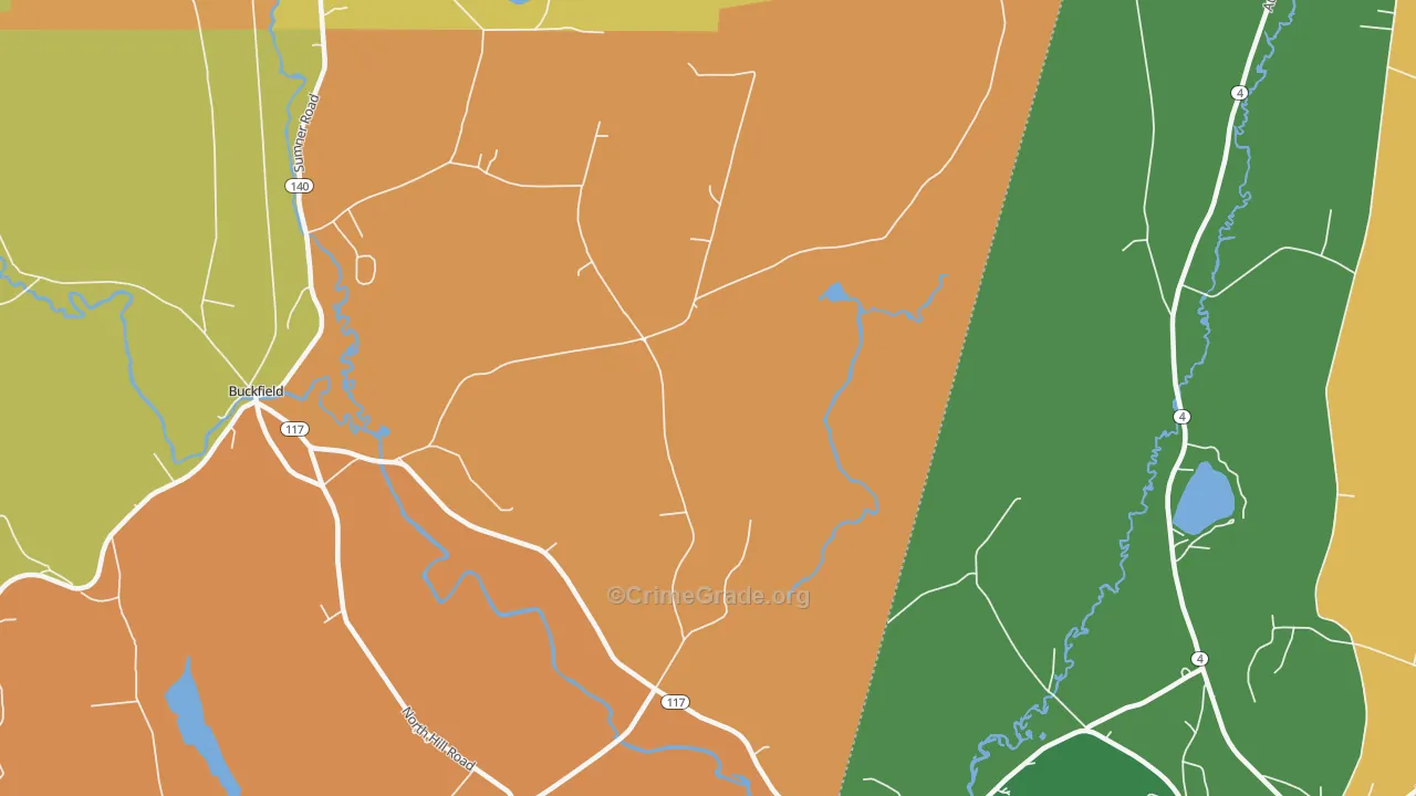 East Buckfield, ME Map of Assault Rates