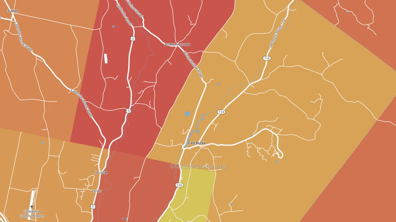 East Burke, VT Map of Assault Rates
