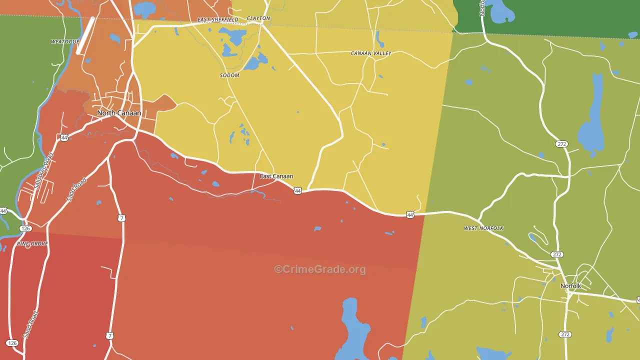 East Canaan, CT Map of Assault Rates