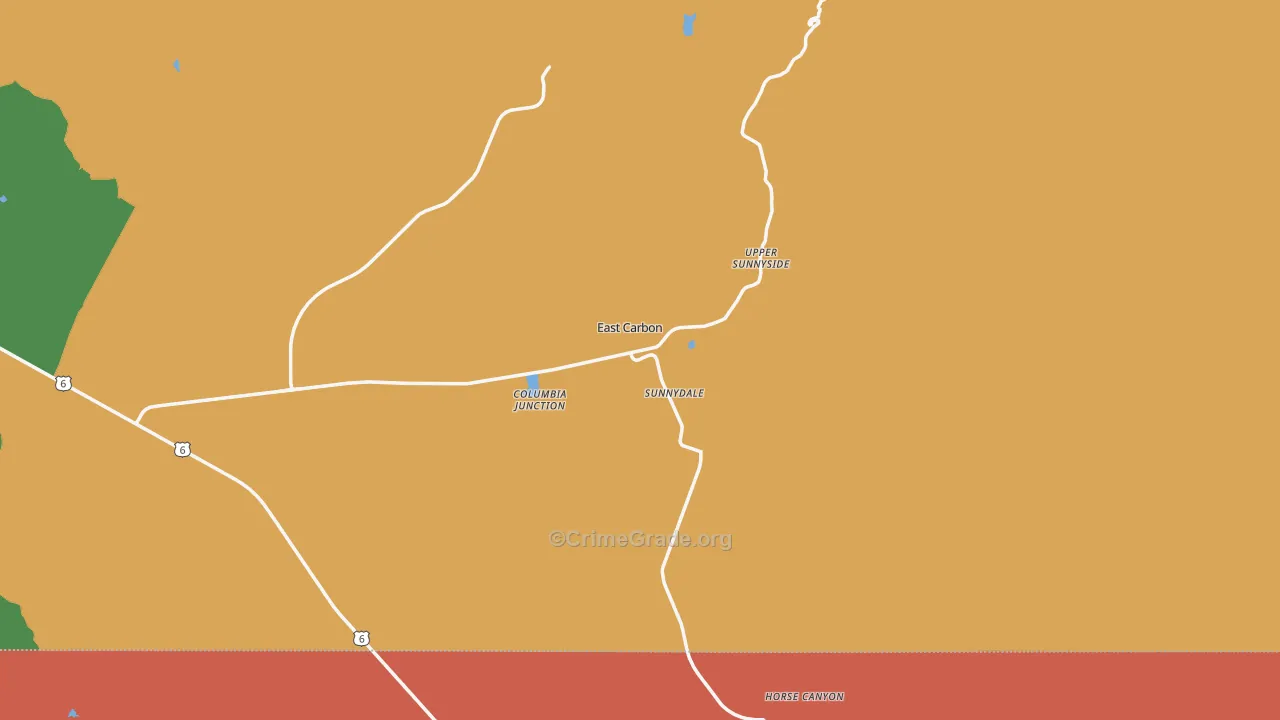 East Carbon, UT Map of Assault Rates