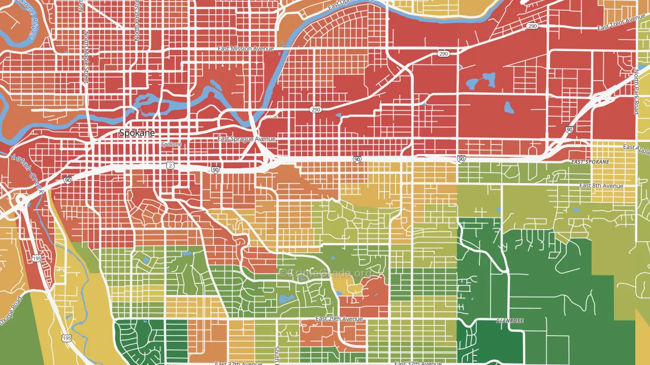 East Central, Spokane, WA Map of Assault Rates