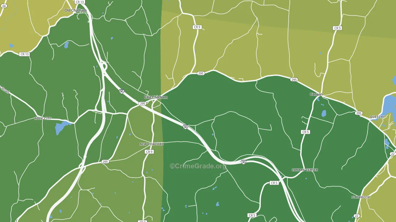 East Chatham, NY Map of Assault Rates