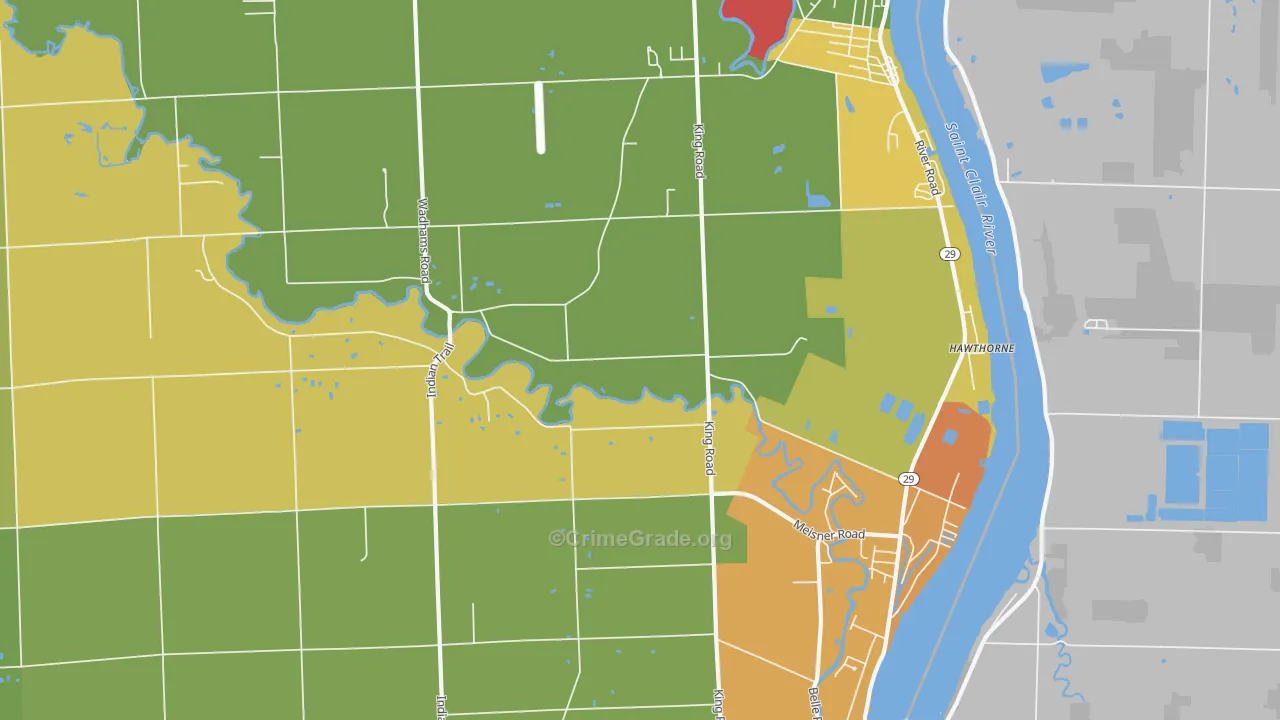 East China, MI Map of Assault Rates
