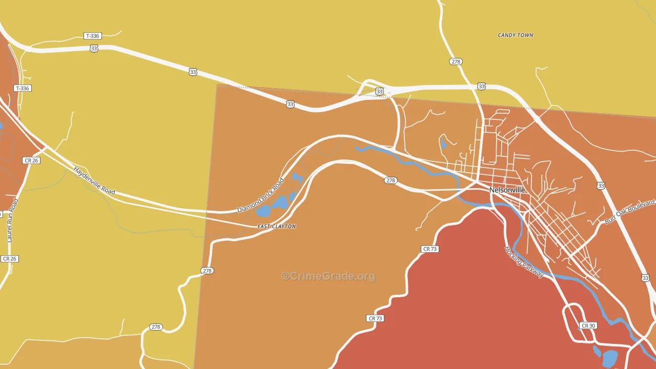 East Clayton, OH Map of Assault Rates