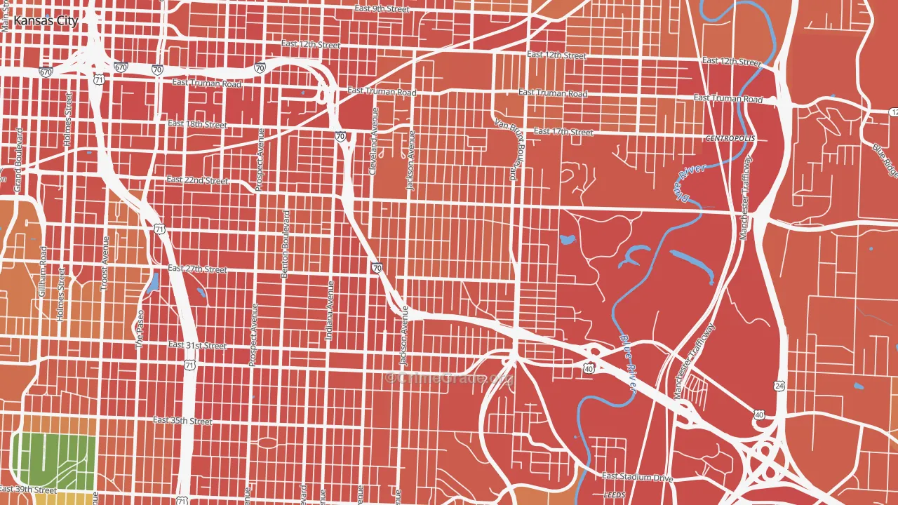 East Community Team South, Kansas City, MO Map of Assault Rates