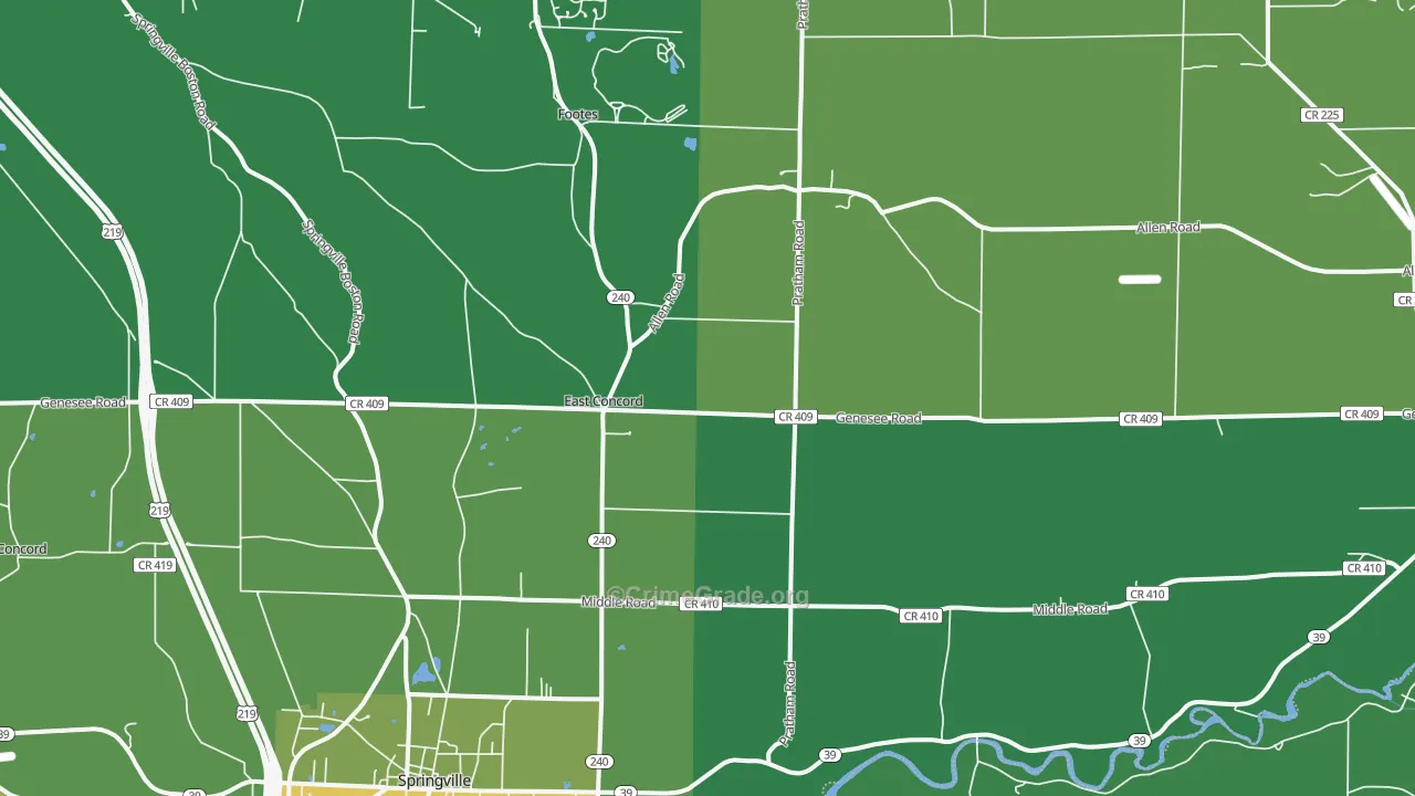 East Concord, NY Map of Assault Rates