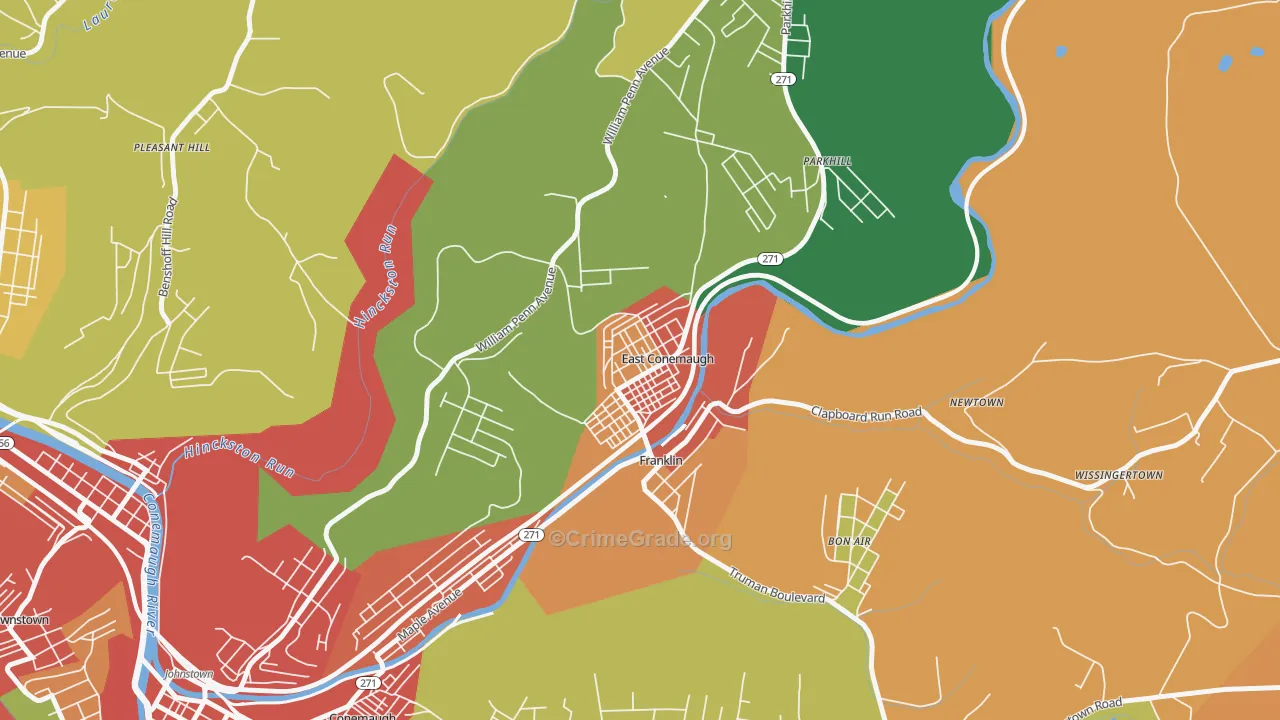 East Conemaugh, PA Map of Assault Rates