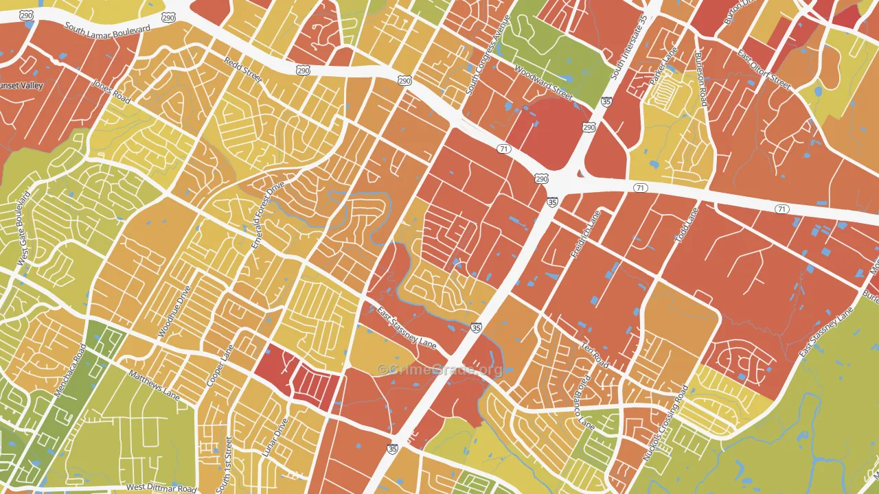East Congress, Austin, TX Map of Assault Rates