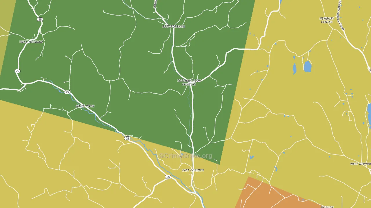 East Corinth, VT Map of Assault Rates