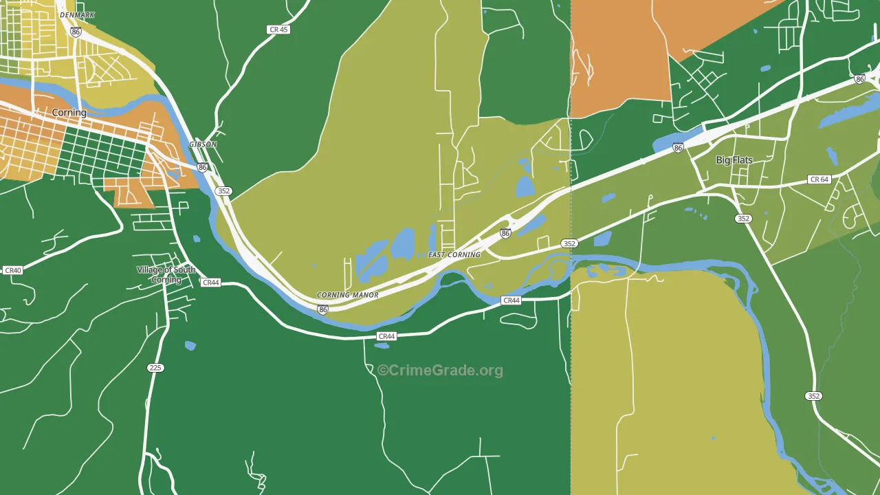 East Corning, NY Map of Assault Rates