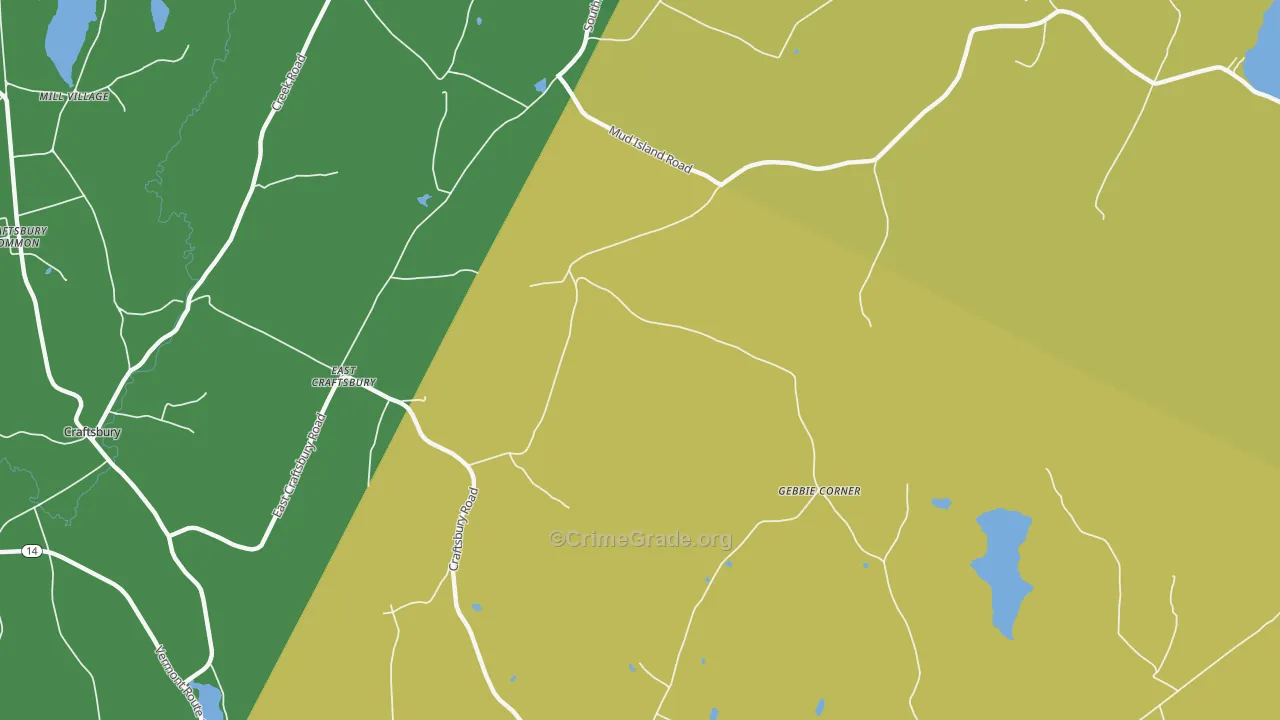 East Craftsbury, VT Map of Assault Rates