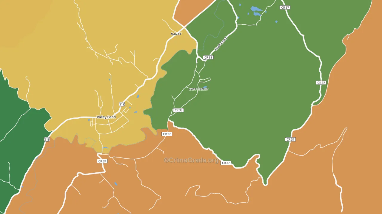 East Dailey, WV Map of Assault Rates