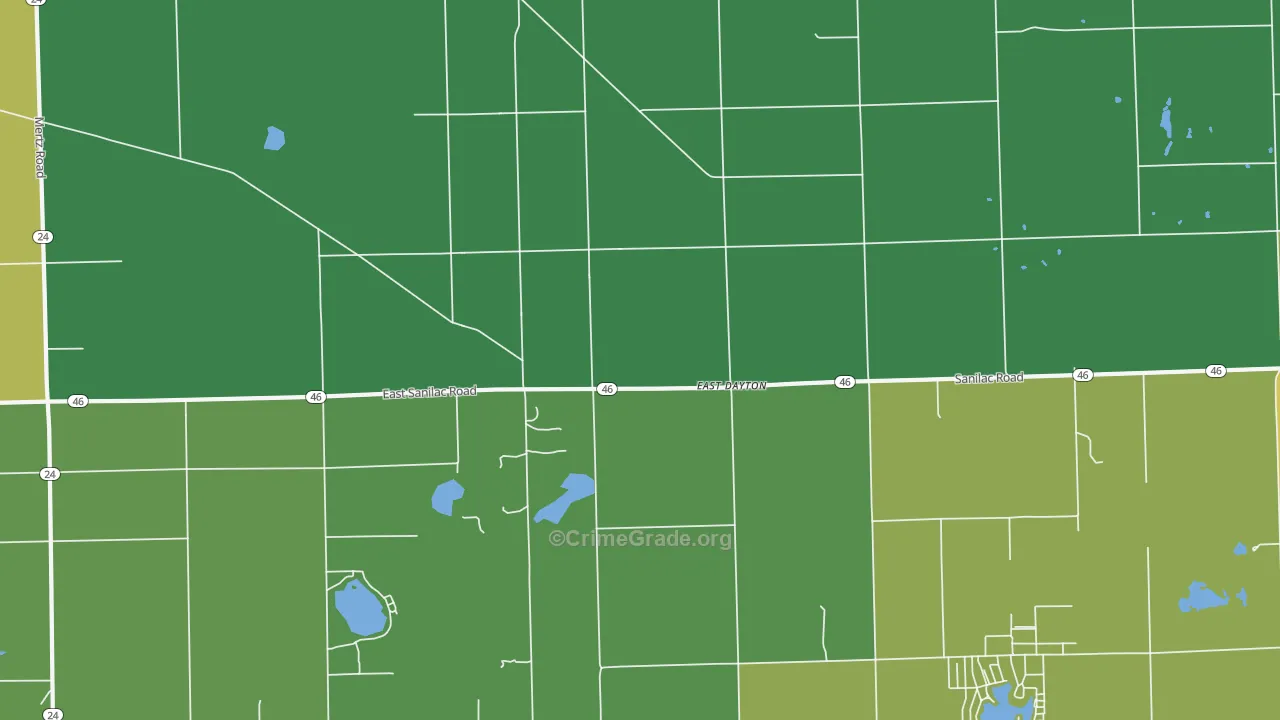 East Dayton, MI Map of Assault Rates