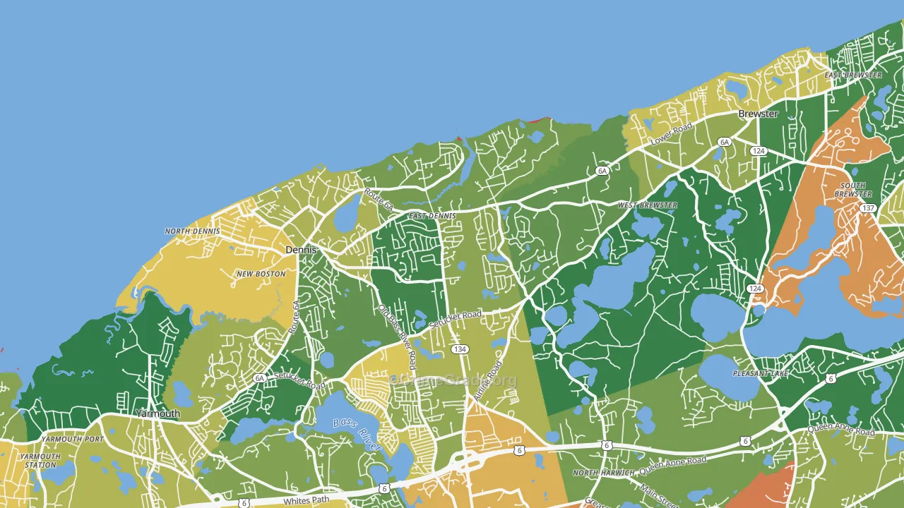East Dennis, MA Map of Assault Rates