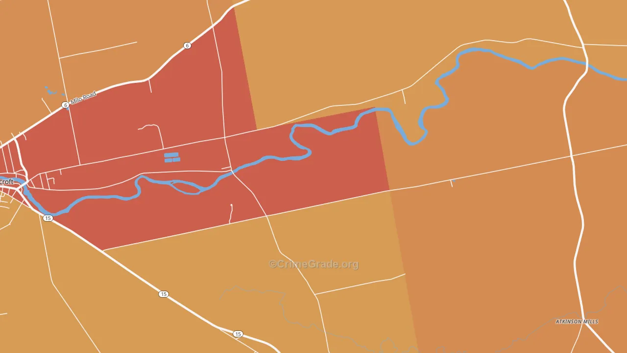East Dover, ME Map of Assault Rates
