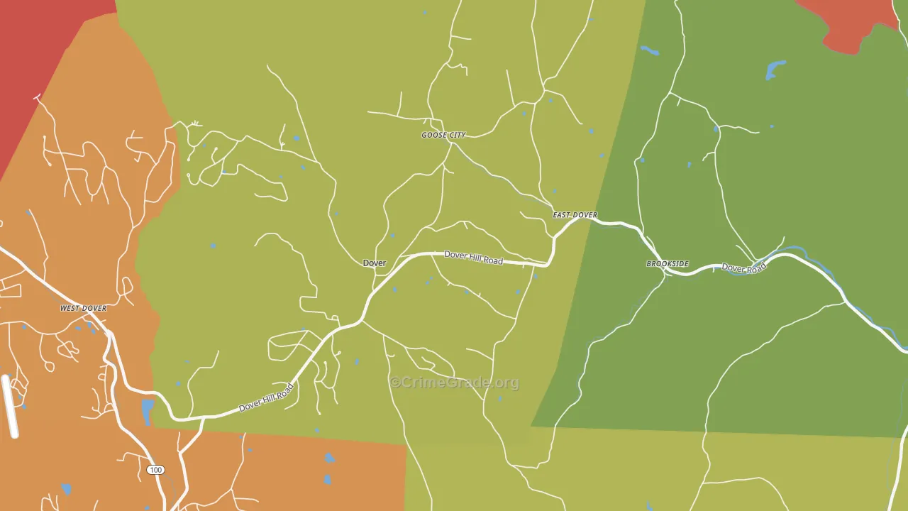 East Dover, VT Map of Assault Rates