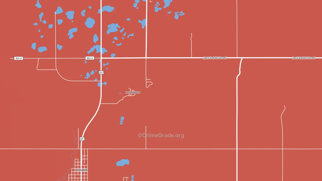 East Dunseith, ND Map of Assault Rates
