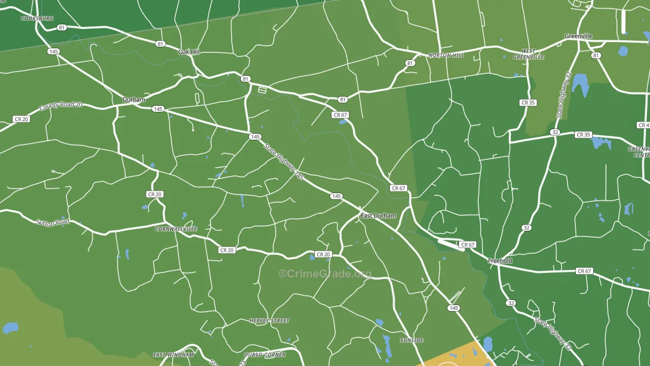 East Durham, NY Map of Assault Rates