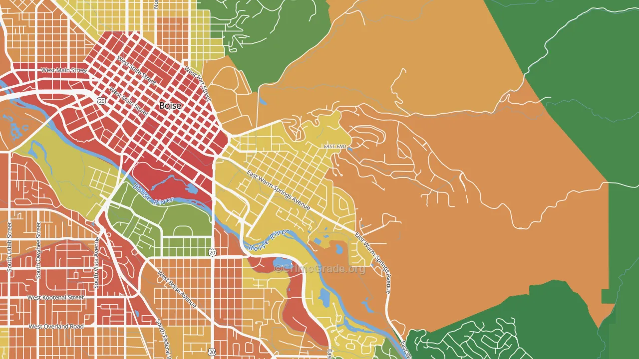 East End, Boise, ID Map of Assault Rates