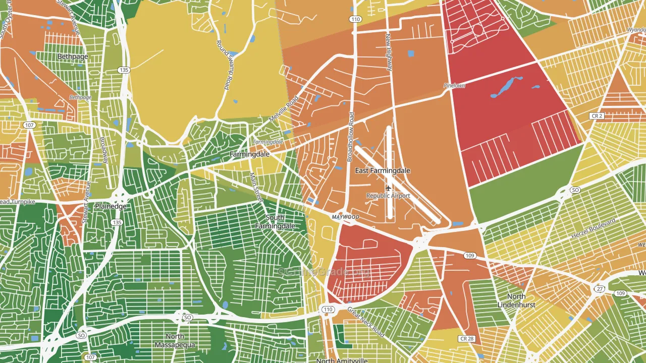 East Farmingdale, NY Map of Assault Rates