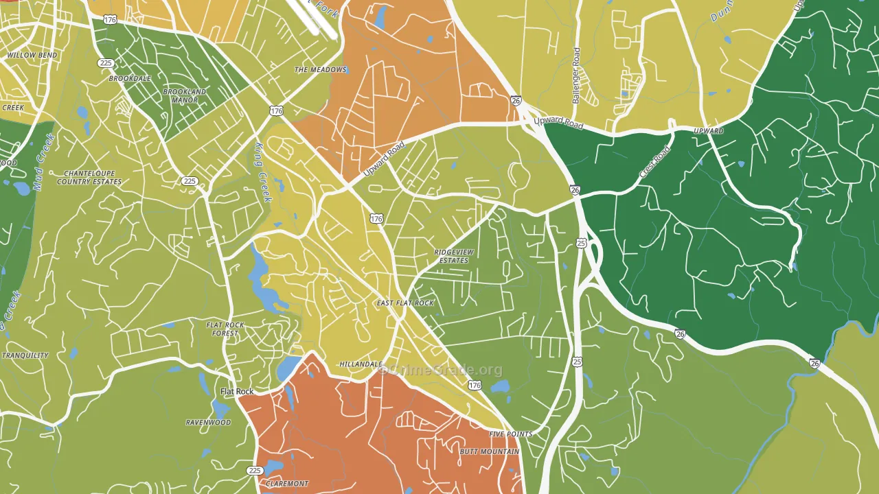 East Flat Rock, NC Map of Assault Rates