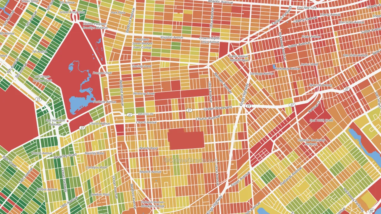 East Flatbush, Brooklyn, NY Map of Assault Rates