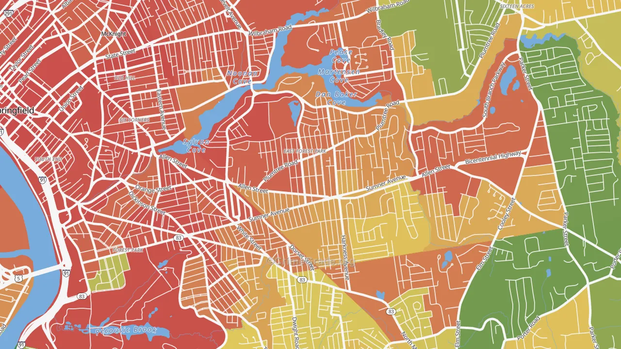 East Forest Park, Springfield, MA Map of Assault Rates