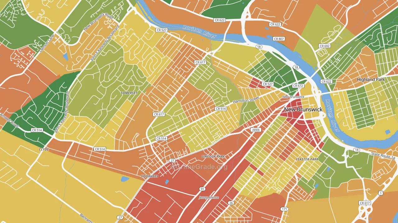 East Franklin, NJ Map of Assault Rates