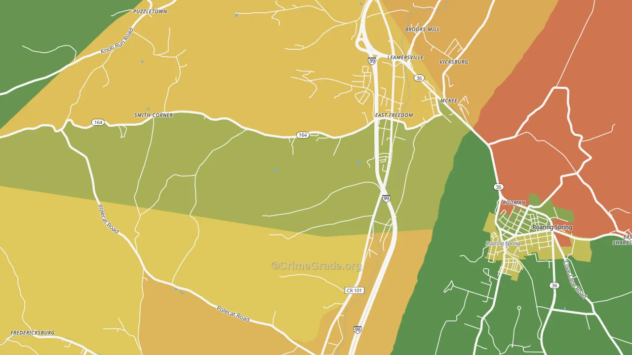 East Freedom, PA Map of Assault Rates