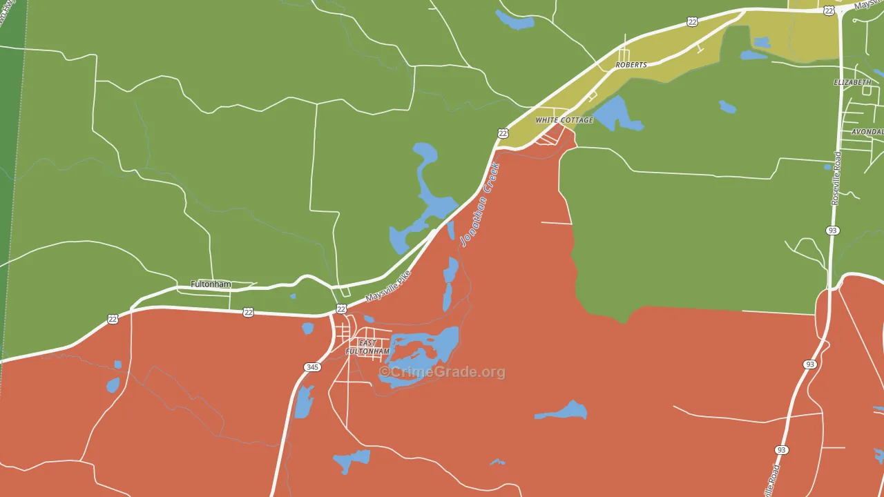 East Fultonham, OH Map of Assault Rates