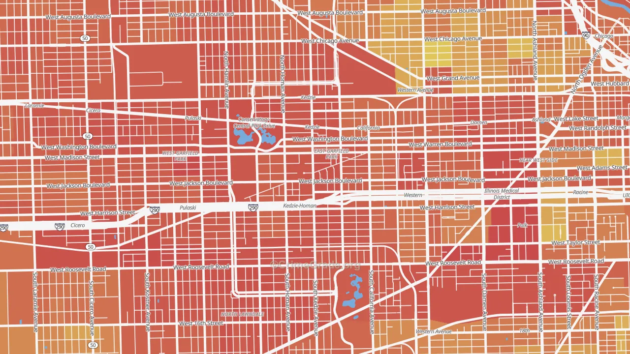East Garfield Park, Chicago, IL Map of Assault Rates