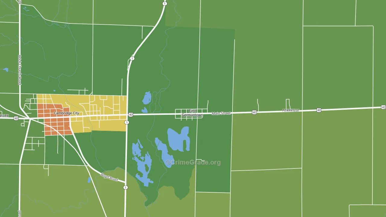 East Germantown, IN Map of Assault Rates