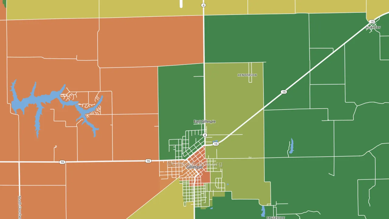 East Gillespie, IL Map of Assault Rates
