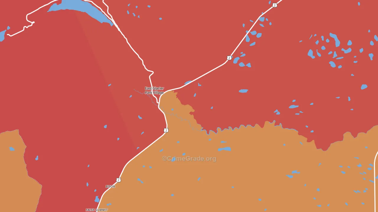 East Glacier Park, MT Map of Assault Rates