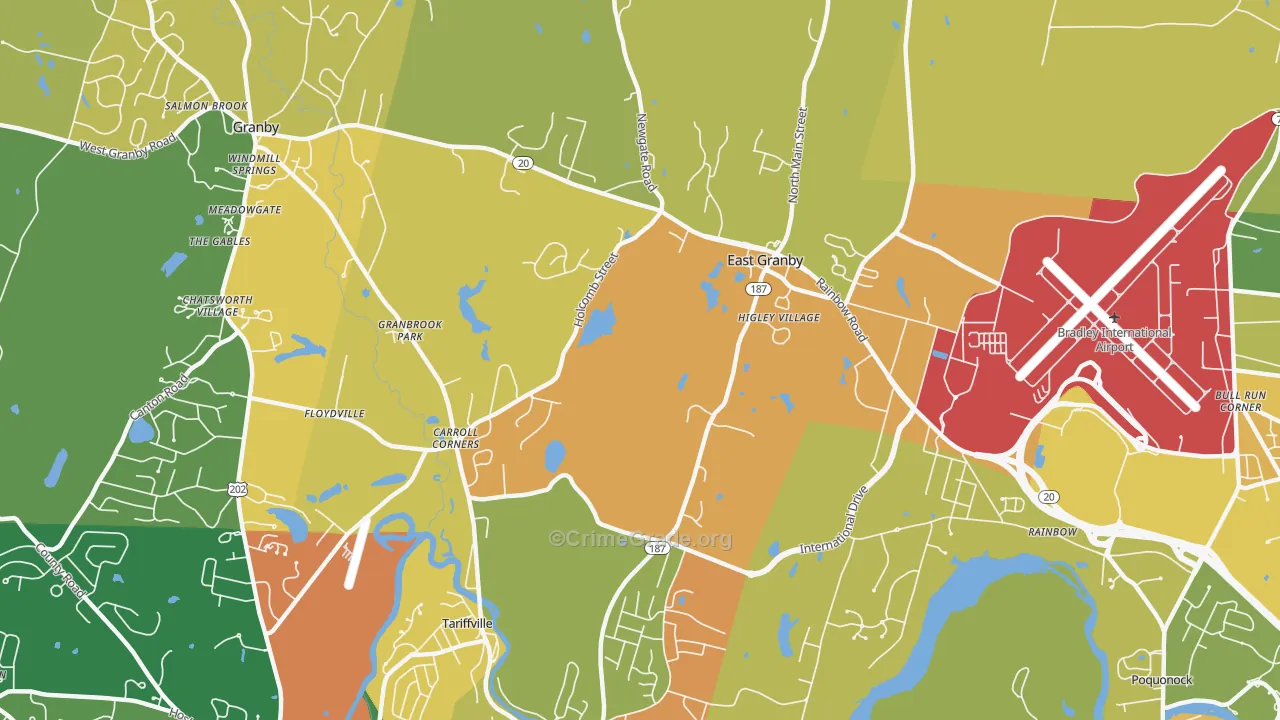 East Granby, CT Map of Assault Rates