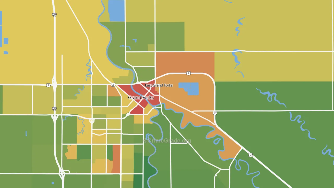 East Grand Forks, MN Map of Assault Rates